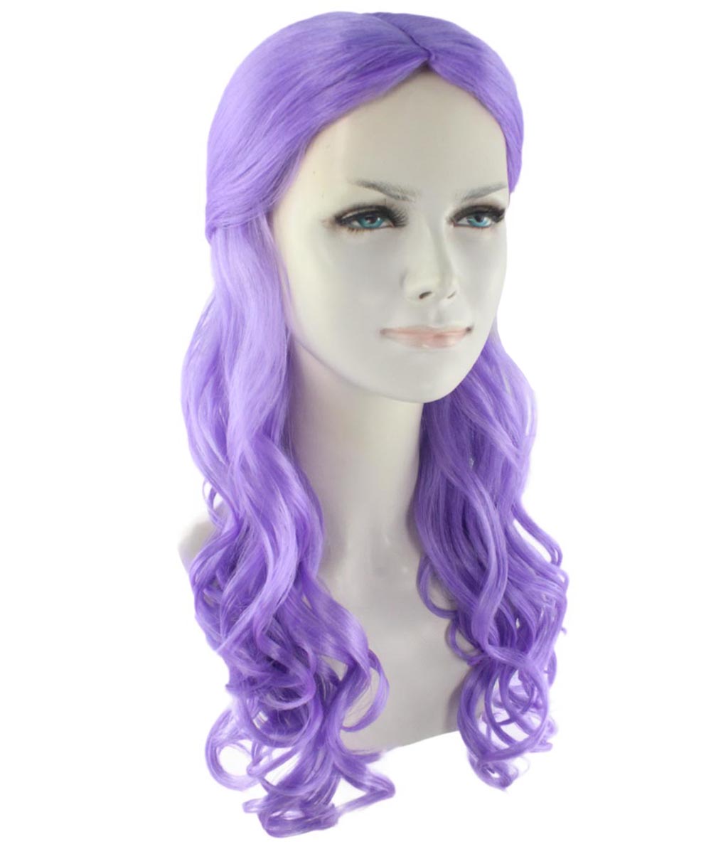 ハロウィンパーティー プレミアム 女性用 H-2952 ライラック ロング ウェーブ ウィッグ