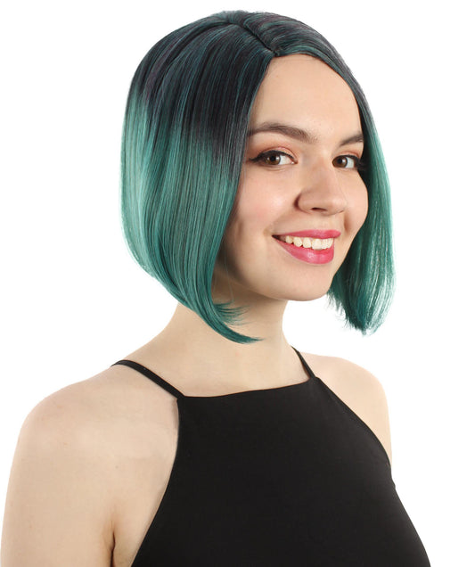 女性用ショルダーレングスフラッパーウィッグ アッシュグリーン H-5375_23 合成繊維ヘア ハロウィンパーティーウィッグコレクション
