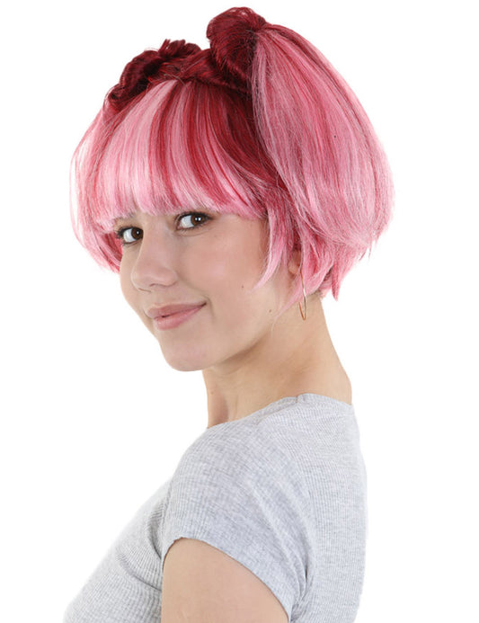 ショート JP ウィッグ | キャラクターコスプレハロウィンウィッグ プレミアム通気性キャップレスキャップ H-280