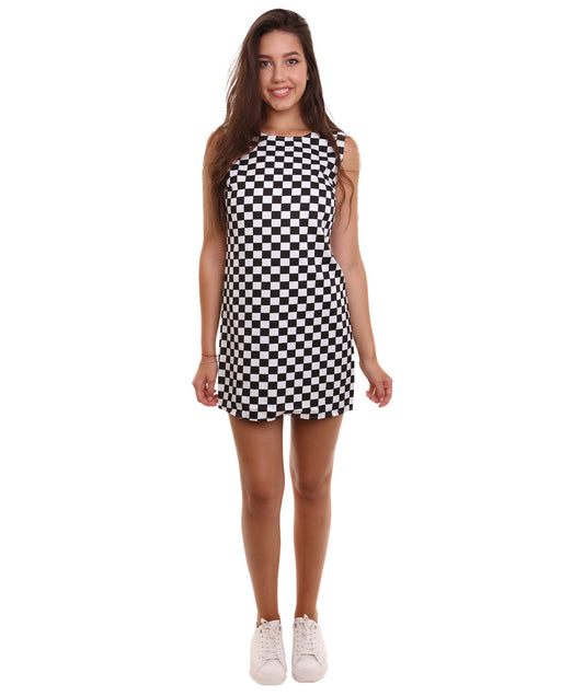 大人の女性用 JCO-355 60年代ディスコセクシーコスチューム ブラックとホワイト コスプレコスチューム