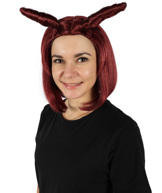 大人女性用 セクシーなドラッグクイーンパフォーマー ショート ブラウン H-6799 ウィッグ、プレミアム通気性キャップレスキャップ、難燃性合成繊維ヘア