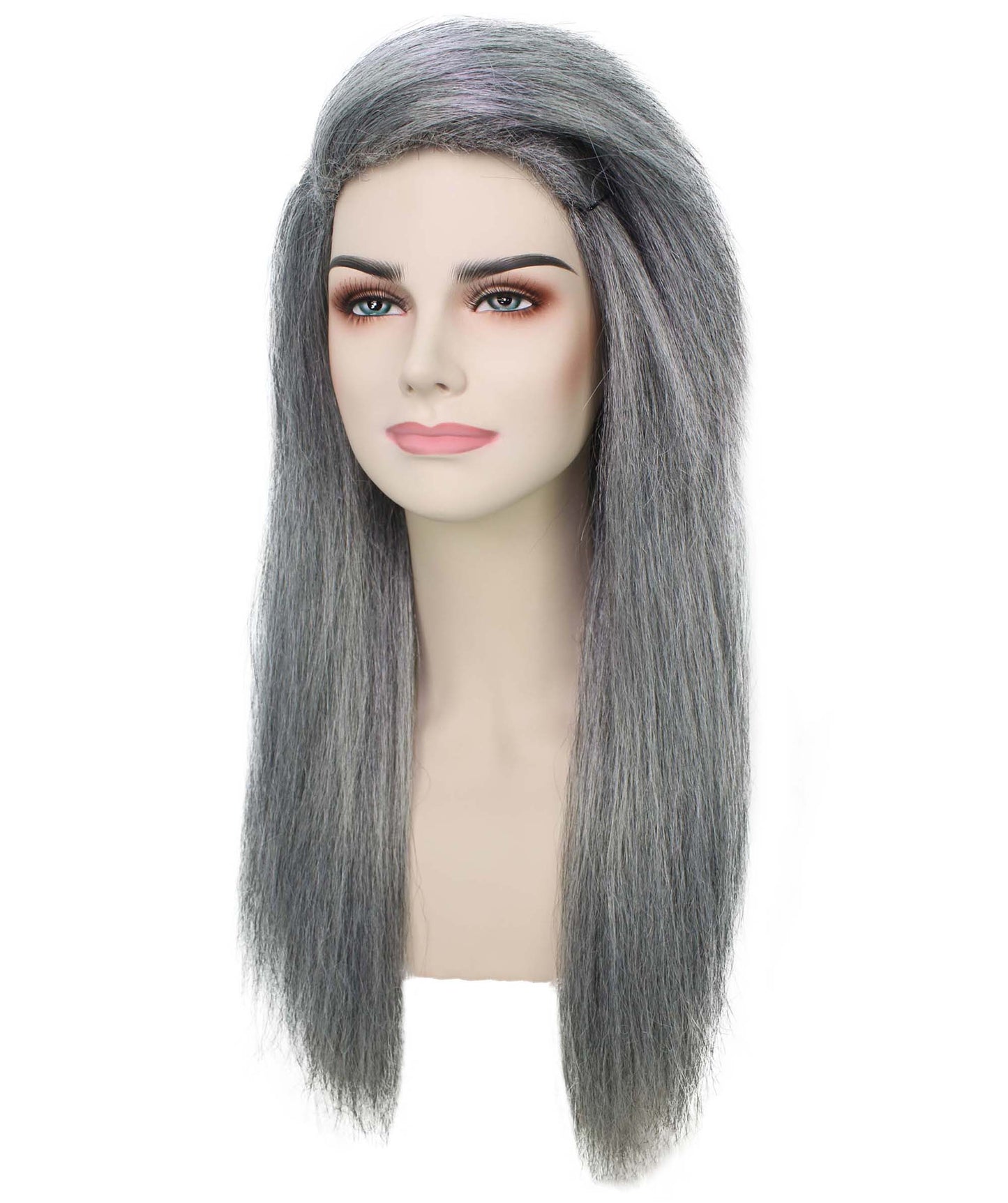 女性用ロングストレートサイドパートコスプレウィッグ グレー H-5220_28 ファンシースタイル プレミアムハロウィンパーティーウィッグコレクション
