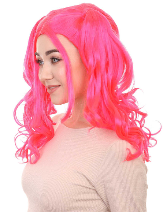 Wigs2you ハロウィンパーティー プレミアム レディース H-756 ドリー ピグテール ウィッグ ネオンピンク色