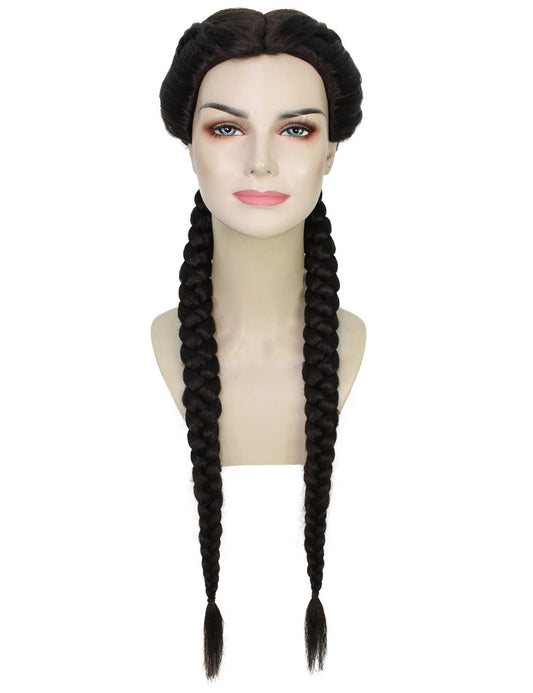 ウィメンズ H-5736 ブラック トゥームレイダー ブレイデッド ピッグテール ウィッグ