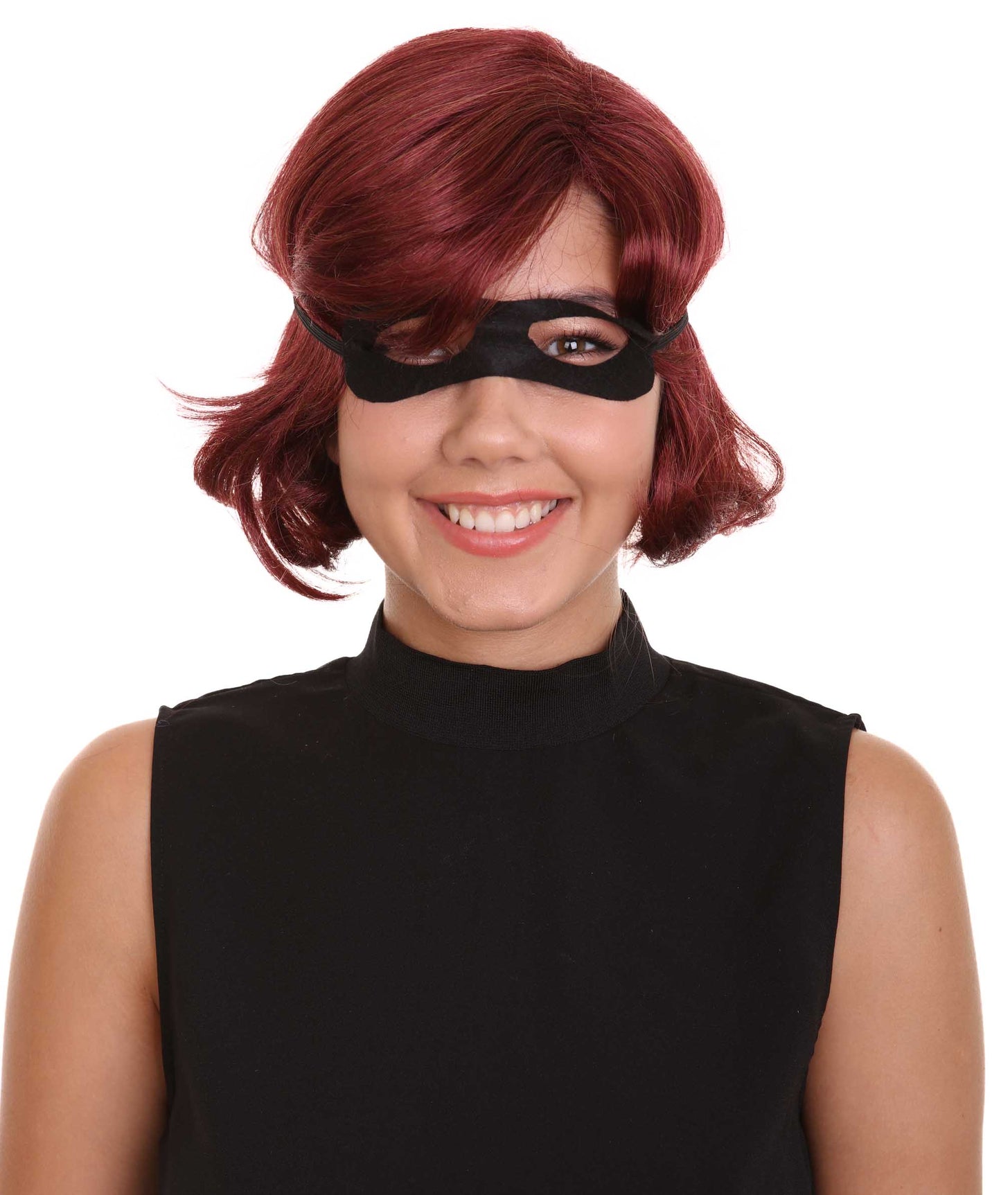 コスプレウィッグ インクレディブル2 Helen Parr H-3638 ウィッグとマスクセット TV/映画ウィッグ プレミアム 通気性の良い キャップレスキャップ