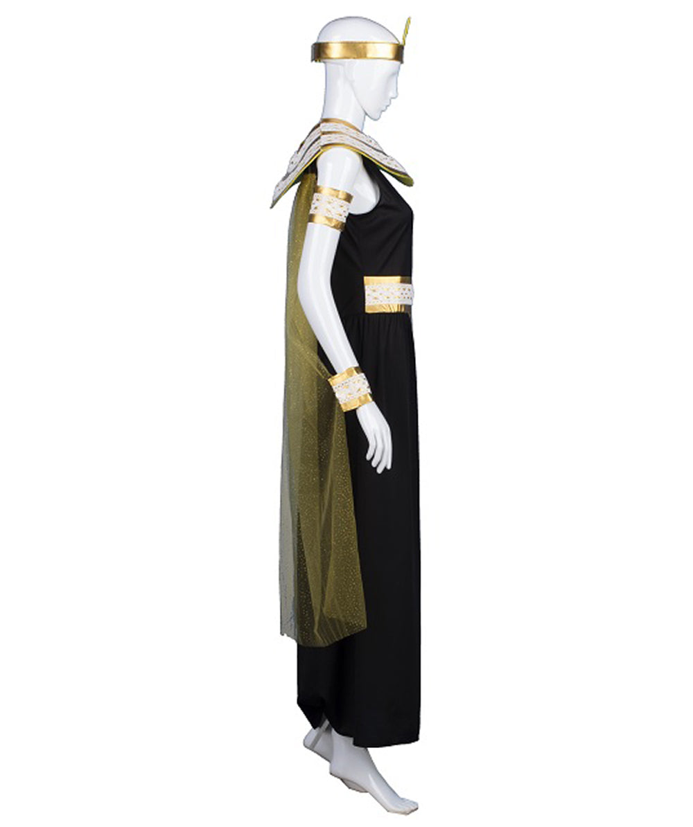 女性 JCP-191 のエジプト女王 歴史的 ハロウィンコスチューム ブラックとゴールド コスプレコスチューム
