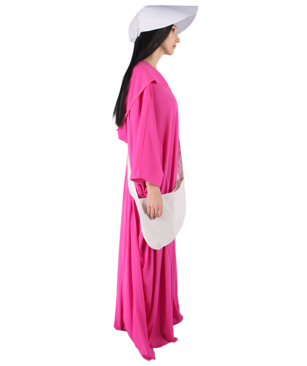 女性用 JCP-068_8 フクシャ ローブ ハンドメイド コスプレ衣装とバッグ ボンネット付き