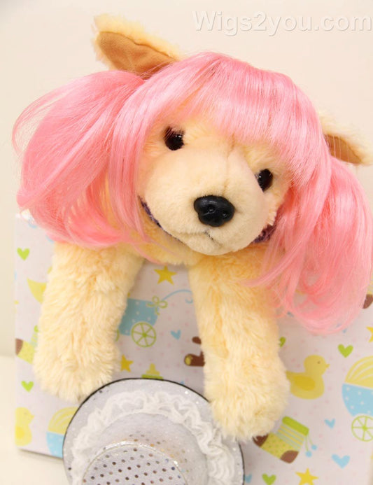 ペットウィッグ P-024 ダーティピンク ふわふわのファンタジーウィッグ、愛らしいペットのため