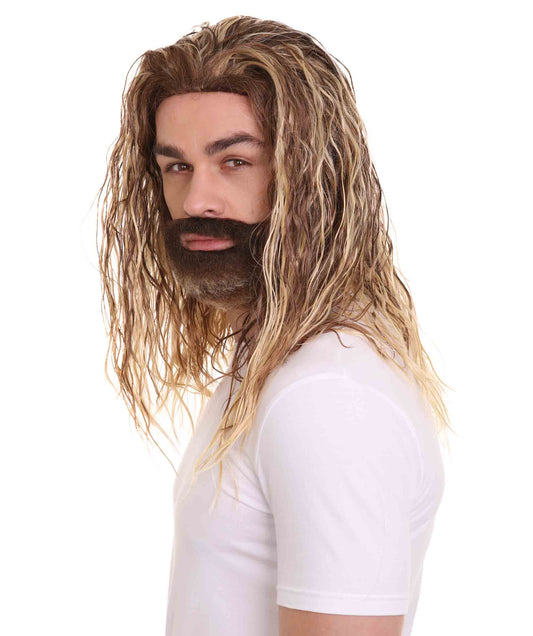 ハロウィンパーティー プレミアム 男性用 H-2398 コスプレ ウィッグ ジャスティスリーグ アクアマン ウィッグ および ビアード セット
