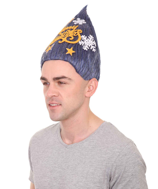 男性用 ブルー クリスマスツリー トロール ウィッグ H-2473 ハロウィンパーティー に最適