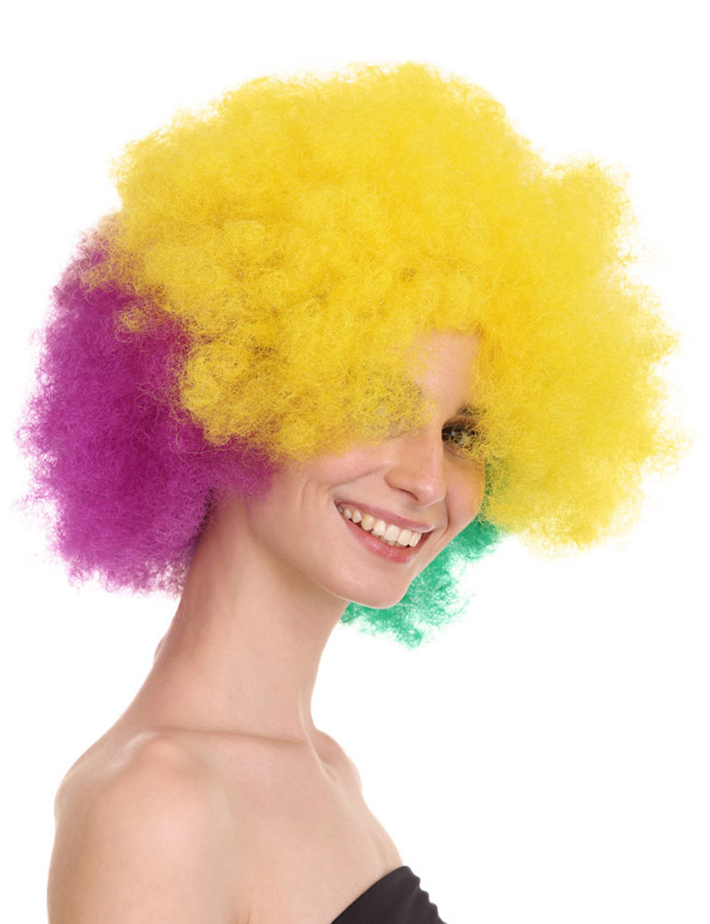 Wigs2you ハロウィン パーティー プレミアム H-1446 簡単に着用でき 快適なフィット感の女性カーニバル マルディグラ トライ ジャンボ アフロ スタイル マルチカラー ウィッグ