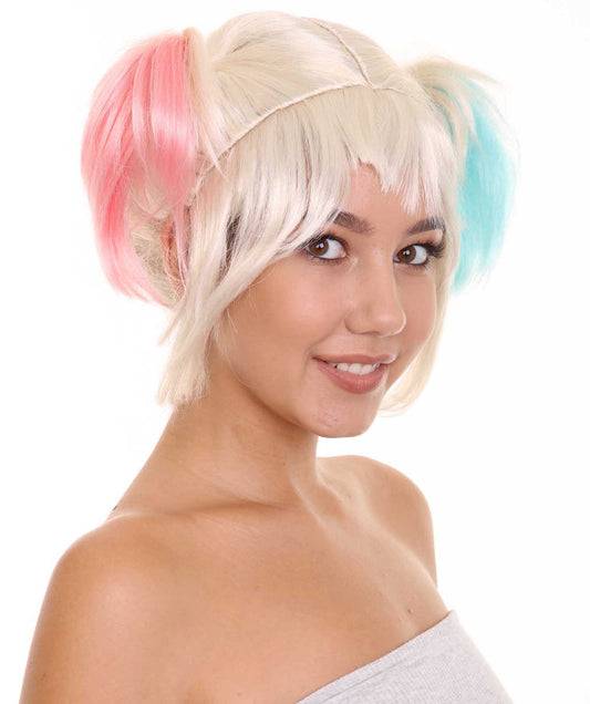 Wigs2you H-5240女性のマルチカラーストレートショートピッグテールウィッグ、プレミアム通気性Caplessキャップ