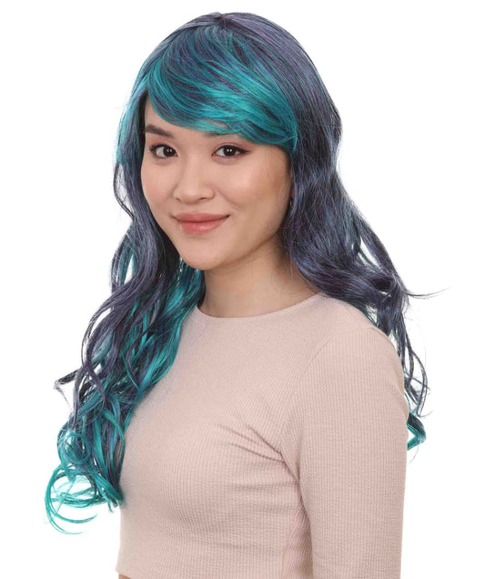 Wigs2youハロウィンパーティープレミアムレディースH-1994 美しい見た目のブレンデッドツートーンロングウェービーウィッグ