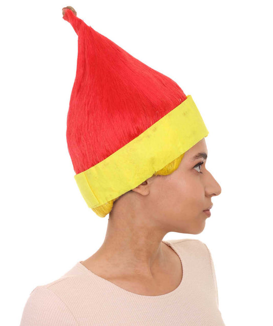 赤と黄色のウィッグ H-3546 パーティー準備完了の華やかなハロウィンウィッグ プレミアム通気性のあるキャップレスキャップ