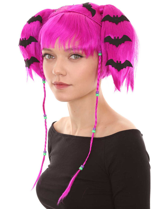 Wigs2you ハロウィンパーティープレミアム レディース H-716 バットエンジェルウィッグ ネオンフューシャカラー