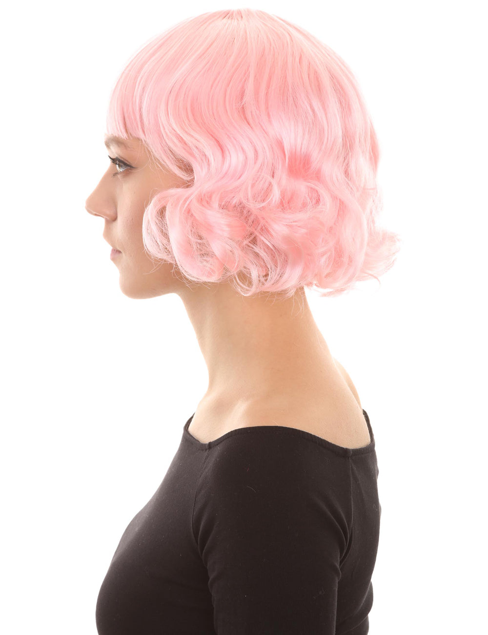 Wigs2you ハロウィン パーティー プレミアム レディース H-1358 着けやすい 快適なフィット感 カーニバル Lt ピンク ウェーブのかかったウィッグ