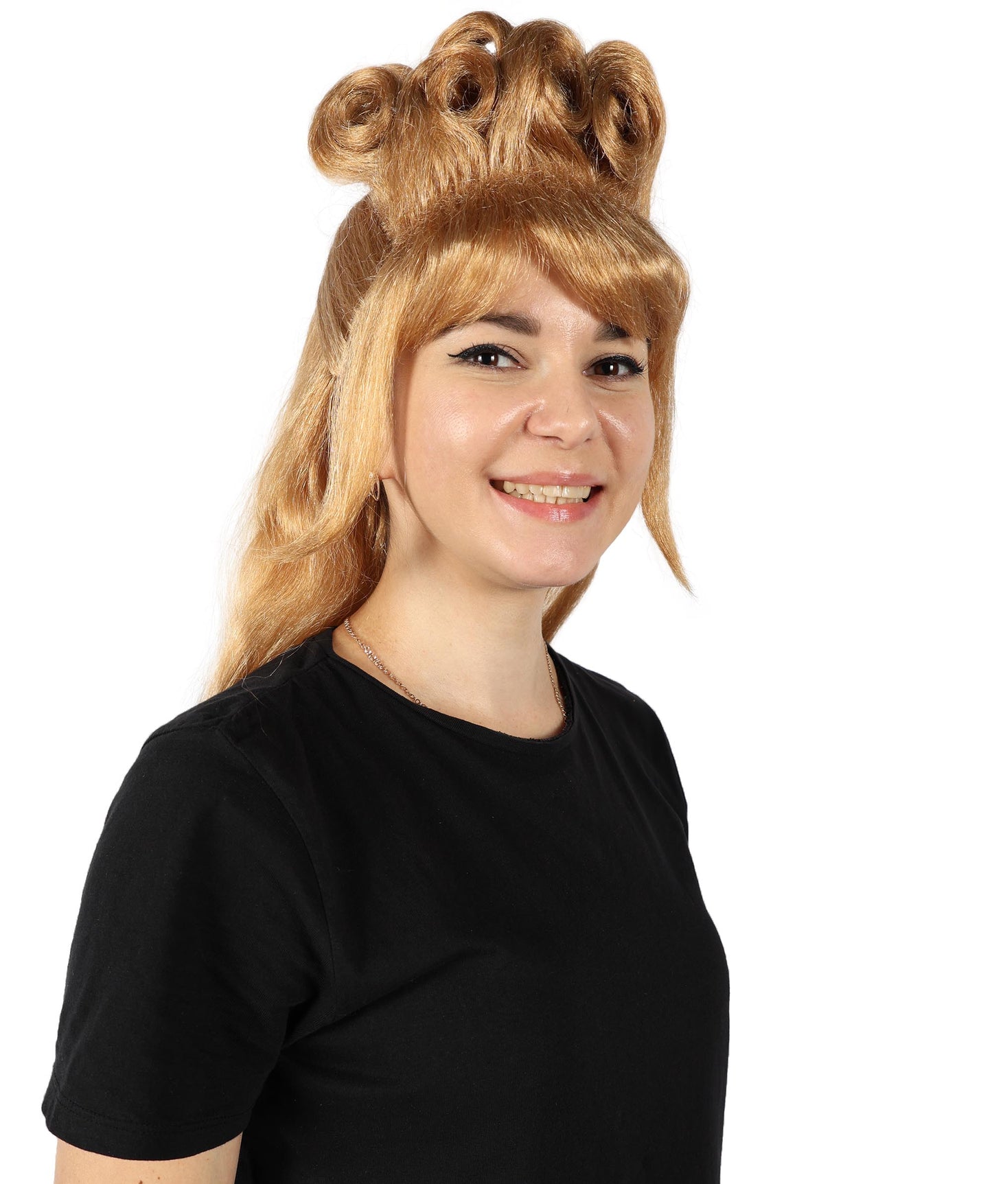 美しい女性の H-6241 英国のドラッグ クイーン ブロンド ウィッグ コスプレに最適 難燃性合成繊維