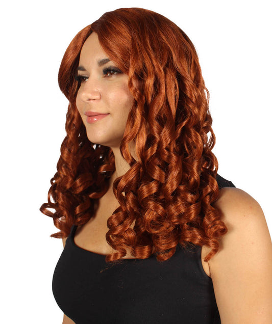 レディースカーリーブラウンウィッグ H-2782 豪華スタイル ハロウィンパーティープレミアムウィッグ