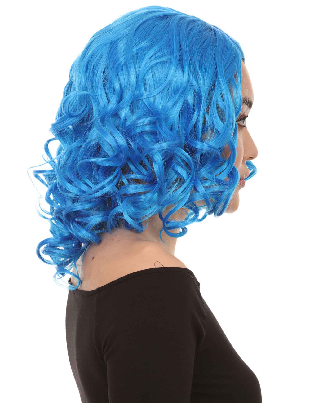 Wigs2you ハロウィン パーティー プレミアム レディース H-1401 着けやすい 快適なフィット感 カリフォルニア ガール ブルー カール ウィッグ