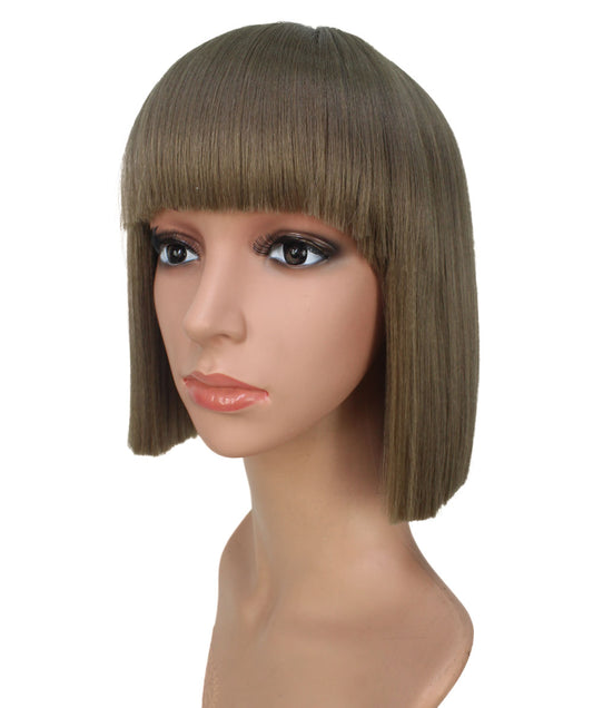 "耐熱商品☆レトロな印象のミディアムヘア!綺麗に整えられた毛先で和装にもピッタリなスタイルです♪ ウィッグネット付き ♪ W-591 "