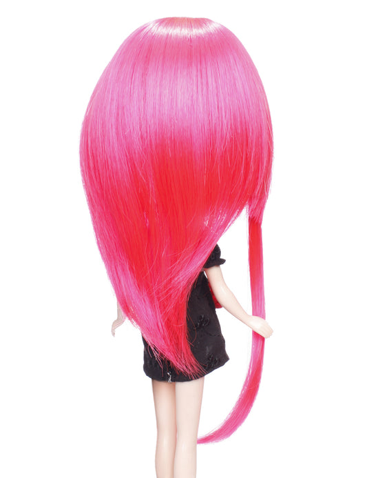 特別なアイデアで前髪を額にかける人形のウィッグ B-121、サイドでバンドル