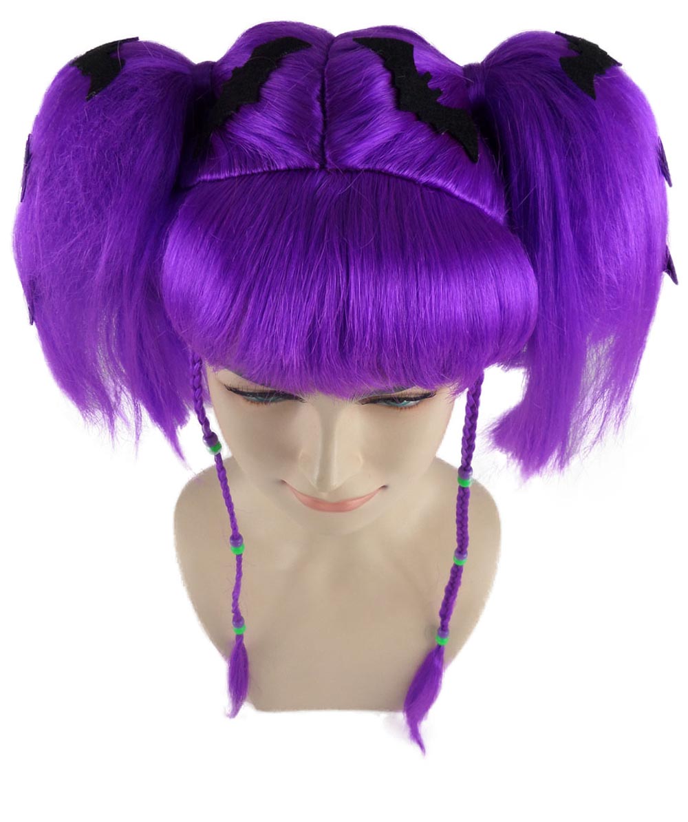 Wigs2you ハロウィンパーティー プレミアム レディース H-712 バットエンジェル ウィッグ ネオンパープル色