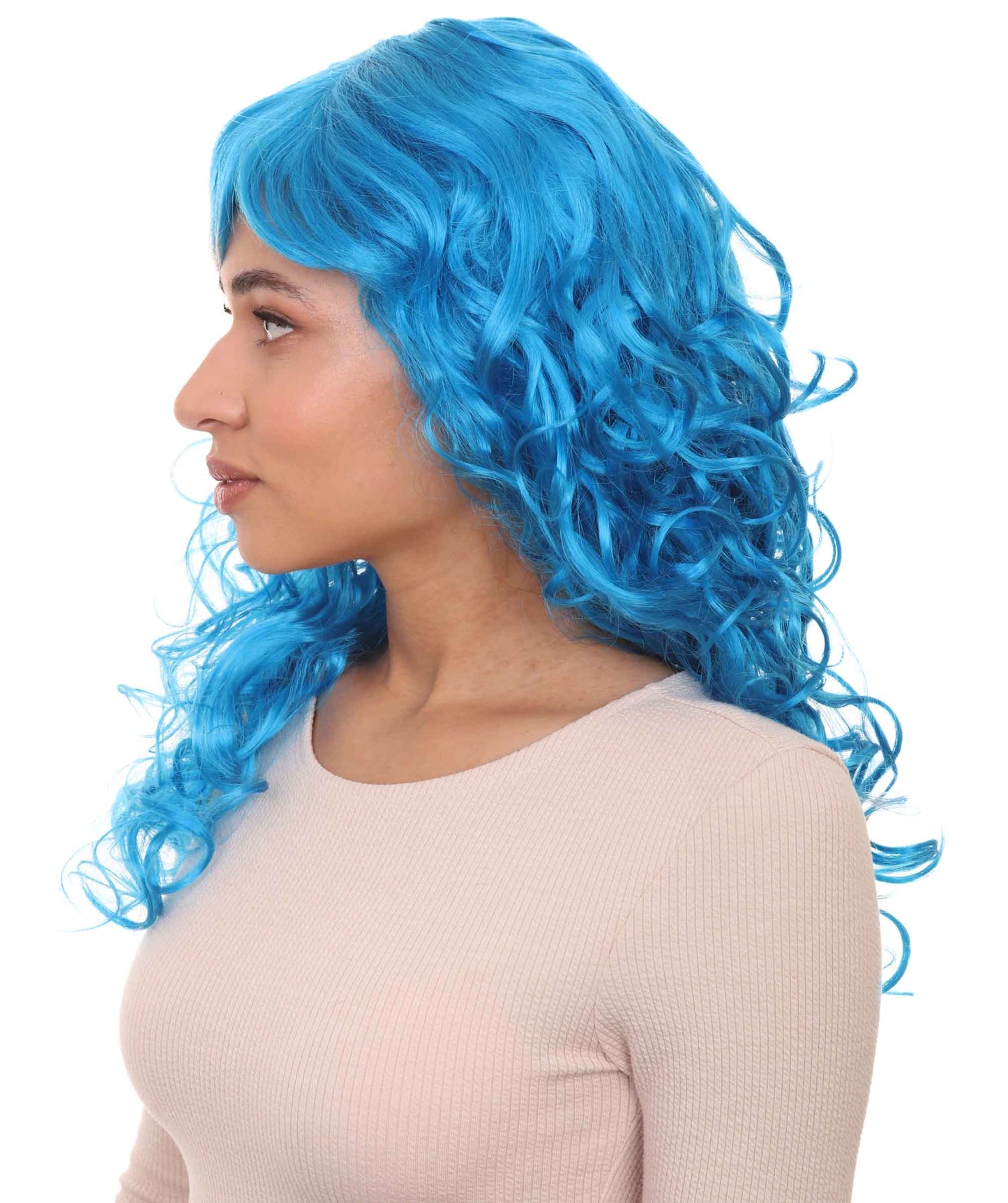 Wigs2you ハロウィンパーティープレミアムレディース H-1027 着用しやすい ベラウィッグ ネオンブルー色