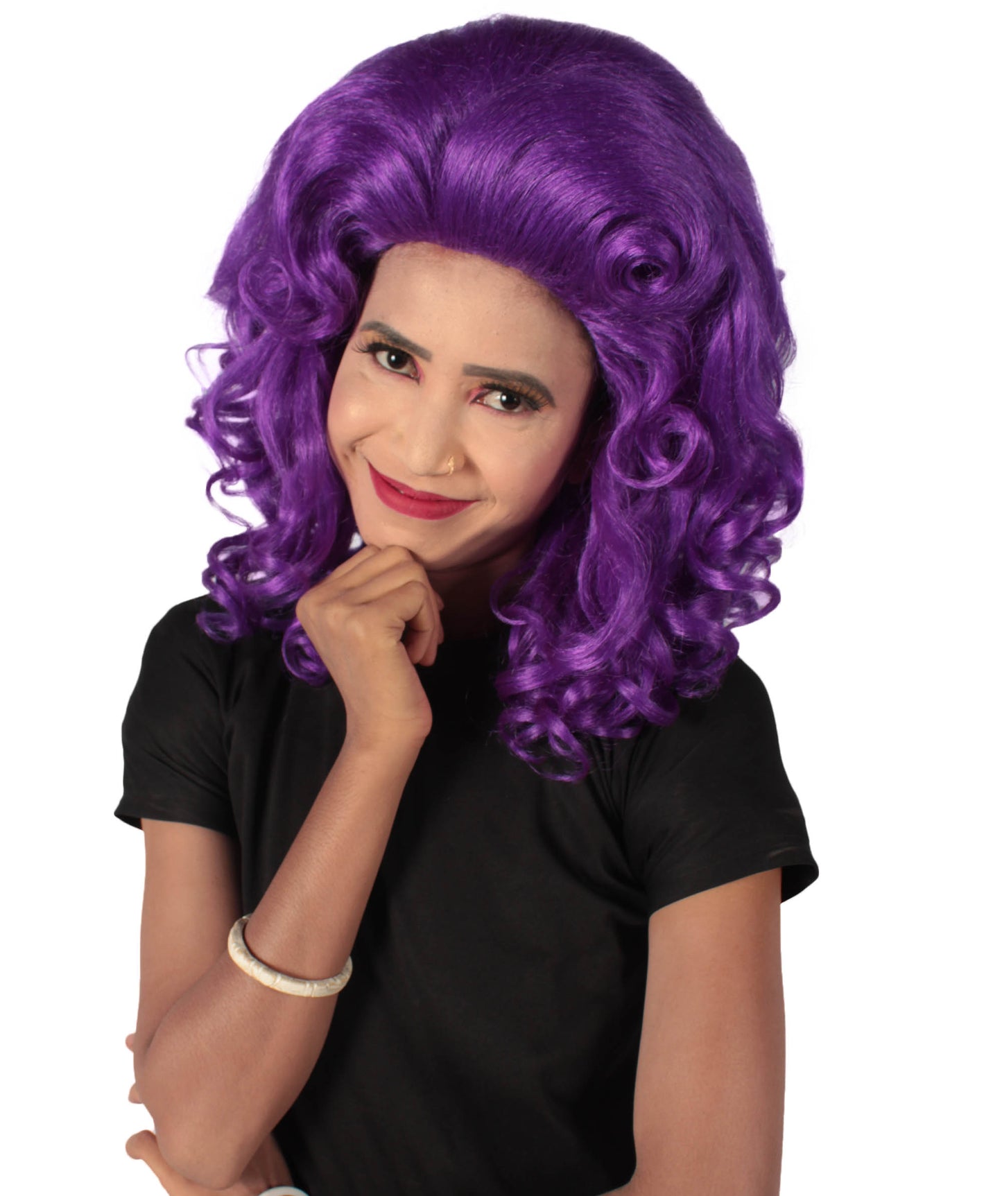 女性用トロールロングカーリーウィッグ パープル H-5247_PP ファンシースタイル プレミアムハロウィンパーティーウィッグコレクション
