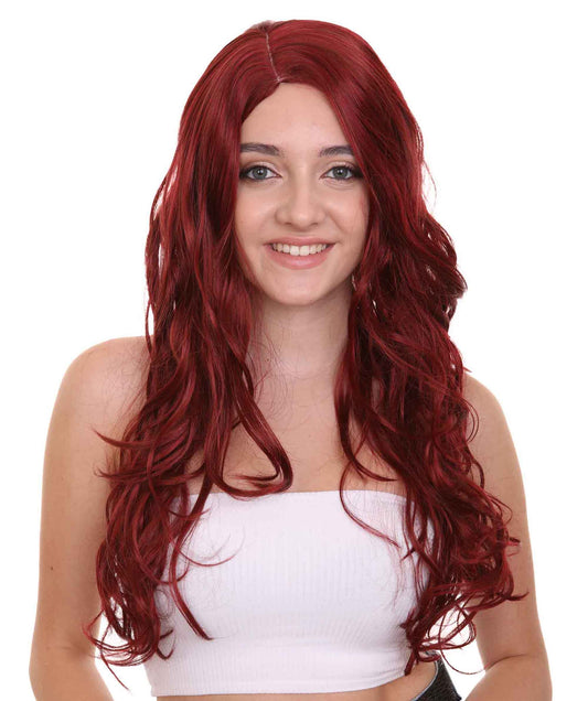 スーパーヒロウィメンズバーガンディウィッグ H-2672 ソフト合成繊維 ランウェイから日常まで 女性のウィッグがファッションを変える