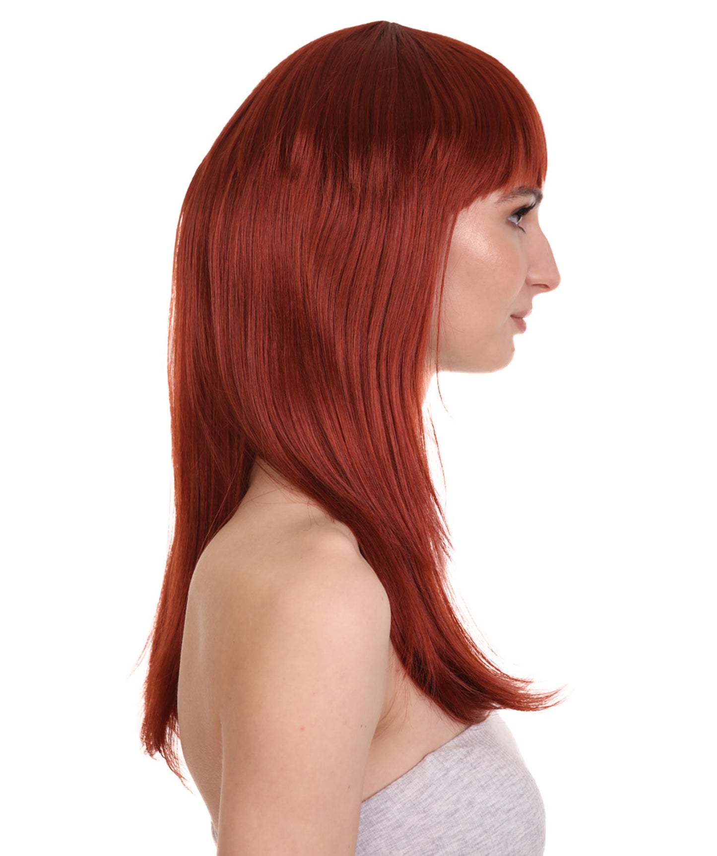 Wigs2you ハロウィン パーティー プレミアム レディース H-1038 とても快適なグラマー グリーン ウィッグ ダーク オーバーン カラー