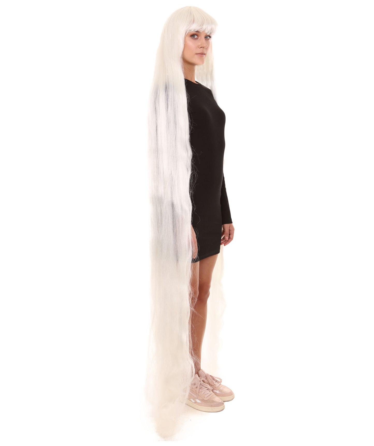 70エクストラロングホワイト女性用ウィッグコレクション H-3264 華やかなハロウィンウィッグ プレミアム通気性のあるキャップレスキャップ