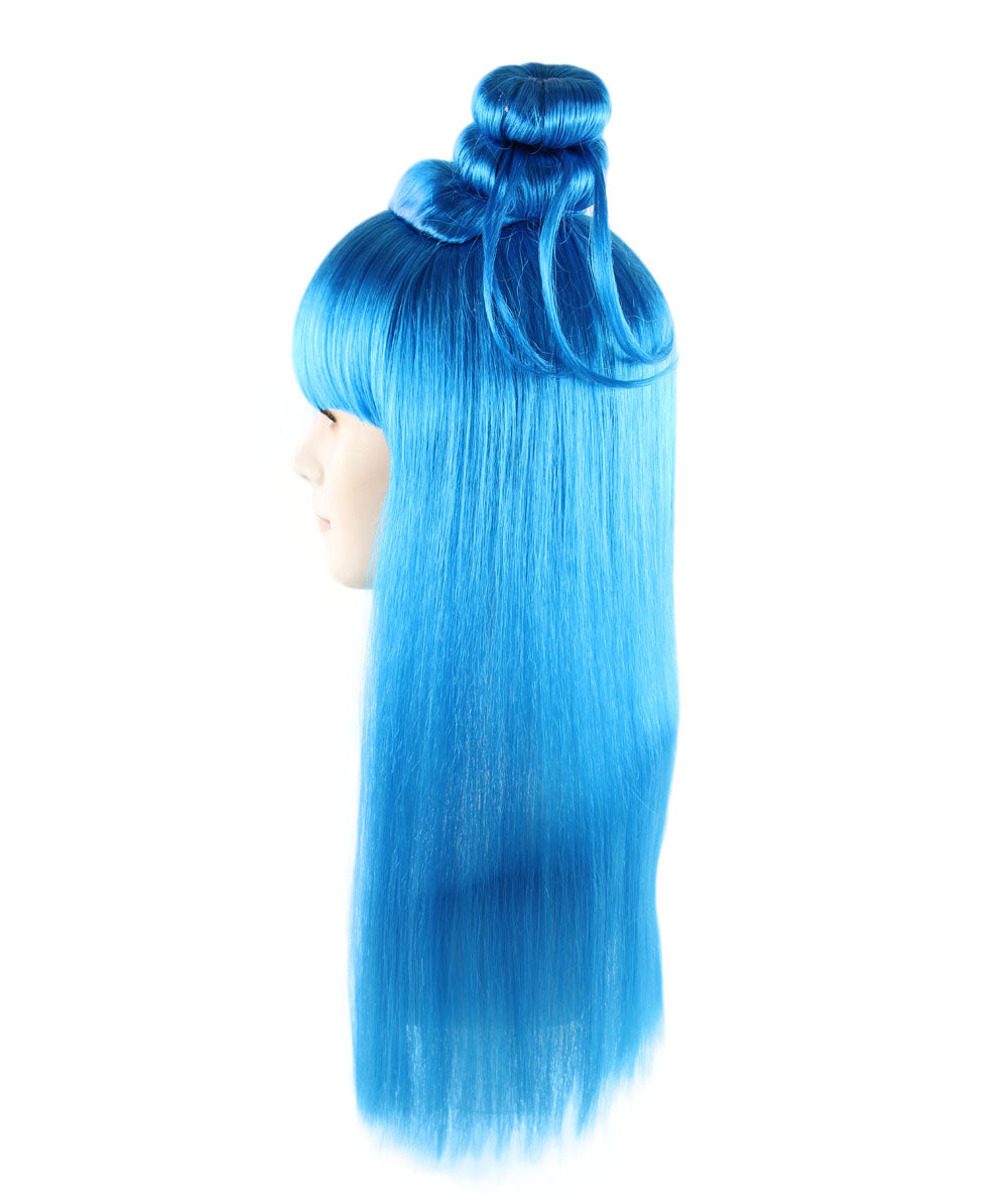 Wigs2you ハロウィン パーティー プレミアム レディース H-1227 快適なフィット感 ネオンブルー アジアン プリンセス ウィッグ