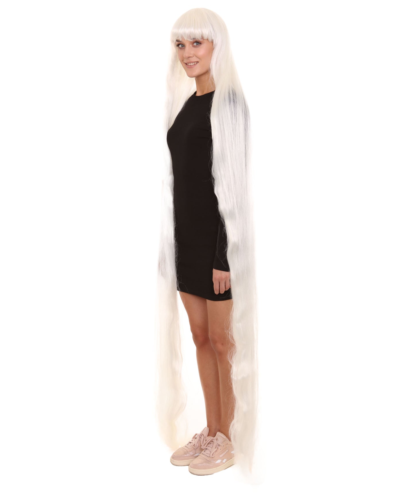 70エクストラロングホワイト女性用ウィッグコレクション H-3264 華やかなハロウィンウィッグ プレミアム通気性のあるキャップレスキャップ