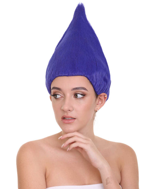 女性用ドワーフウィッグコレクション H-3459 コスプレダークブルートロールスタイルウィッグ プレミアム通気性のあるキャップレスキャップ