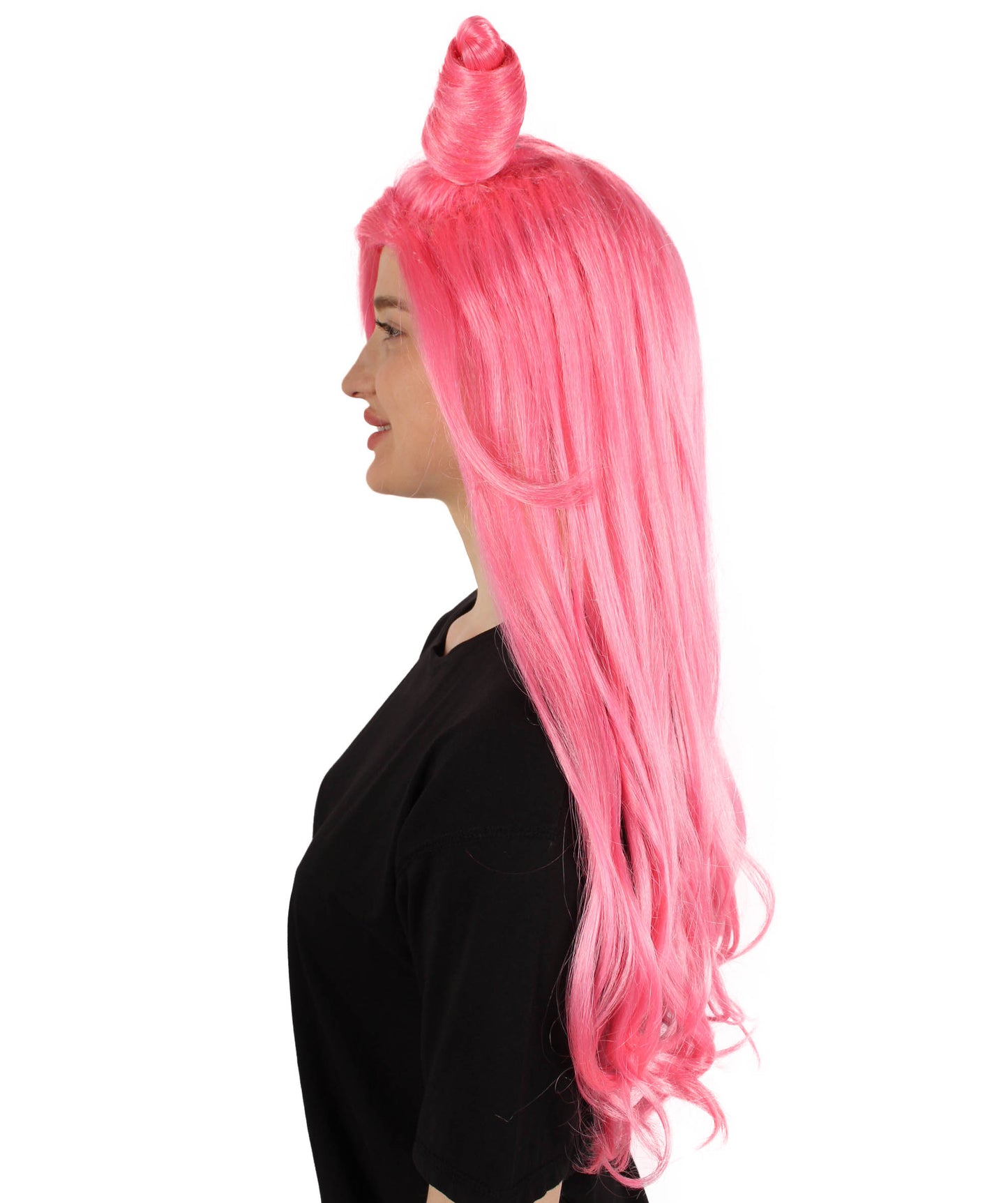 女性用 H-5857 セクシー ドラゴン レディ ピンク バン ウィッグ ハロウィンに最適 難燃性合成繊維