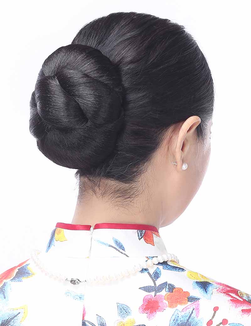 女性 W-8415 の大きな三つ編みデザインバンズヘアスタイル チャコール 合成繊維