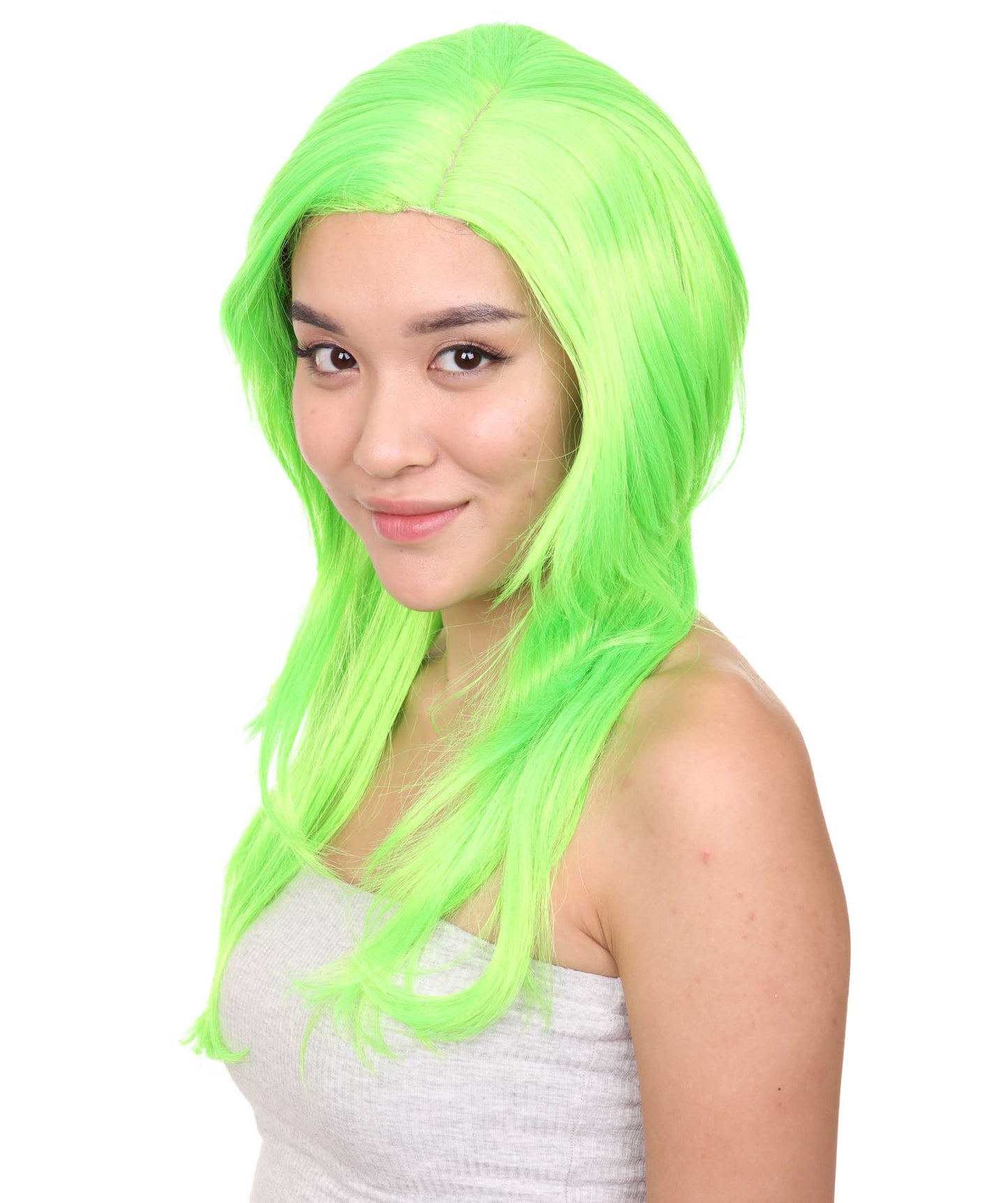 Wigs2you ハロウィンパーティー プレミアム レディース H-935 3レイヤーのパーティーガールウィッグ ライムカラー