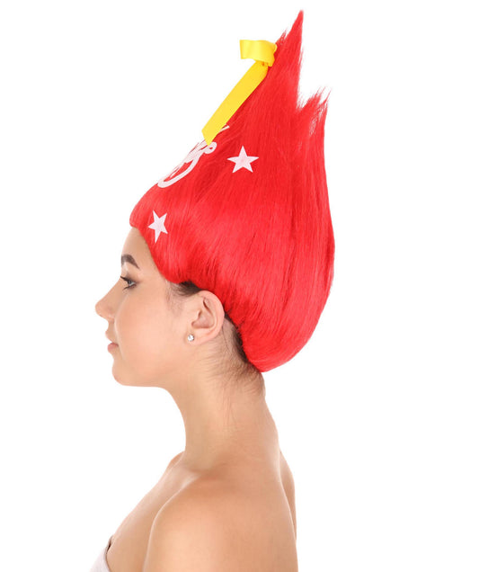 赤いクリスマスツリーレディースウィッグ H-3525 メリークリスマスセレブレーションウィッグ プレミアム通気性のあるキャップレスキャップ