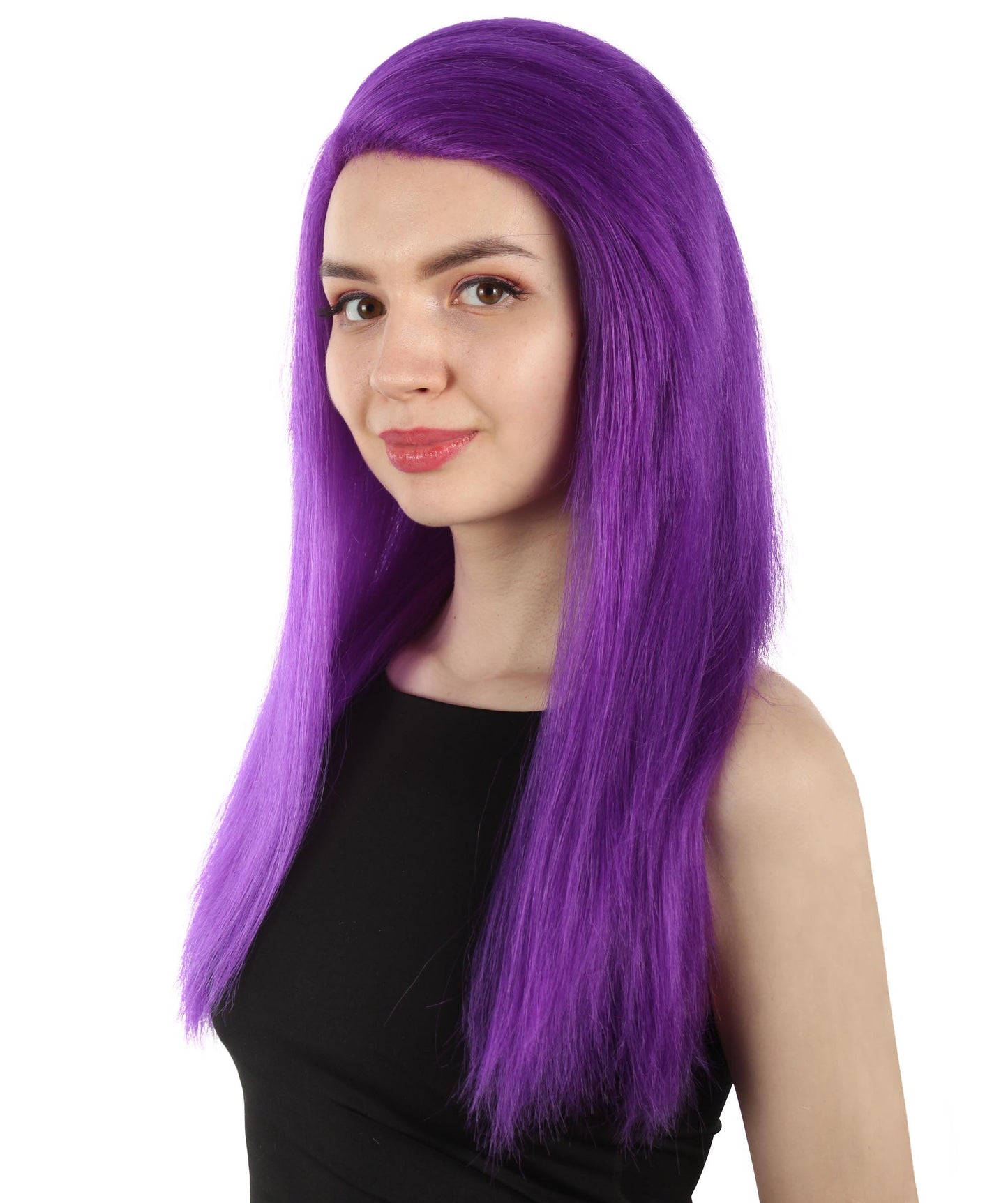 女性用ロングストレートサイドパートコスプレウィッグ パープル H-5220_12 ファンシースタイル プレミアムハロウィンパーティーウィッグコレクション