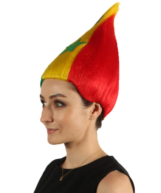 ウィメン コスプレウィッグ セネガルフラッグ トロールスタイル H-4011 プレミアム 通気性キャップレスキャップ
