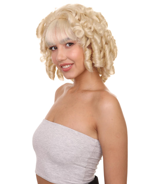 ウィメンズ コロニアルブロンド歴史的レディウィッグ H-4132 プレミアム通気性のキャップレスキャップ