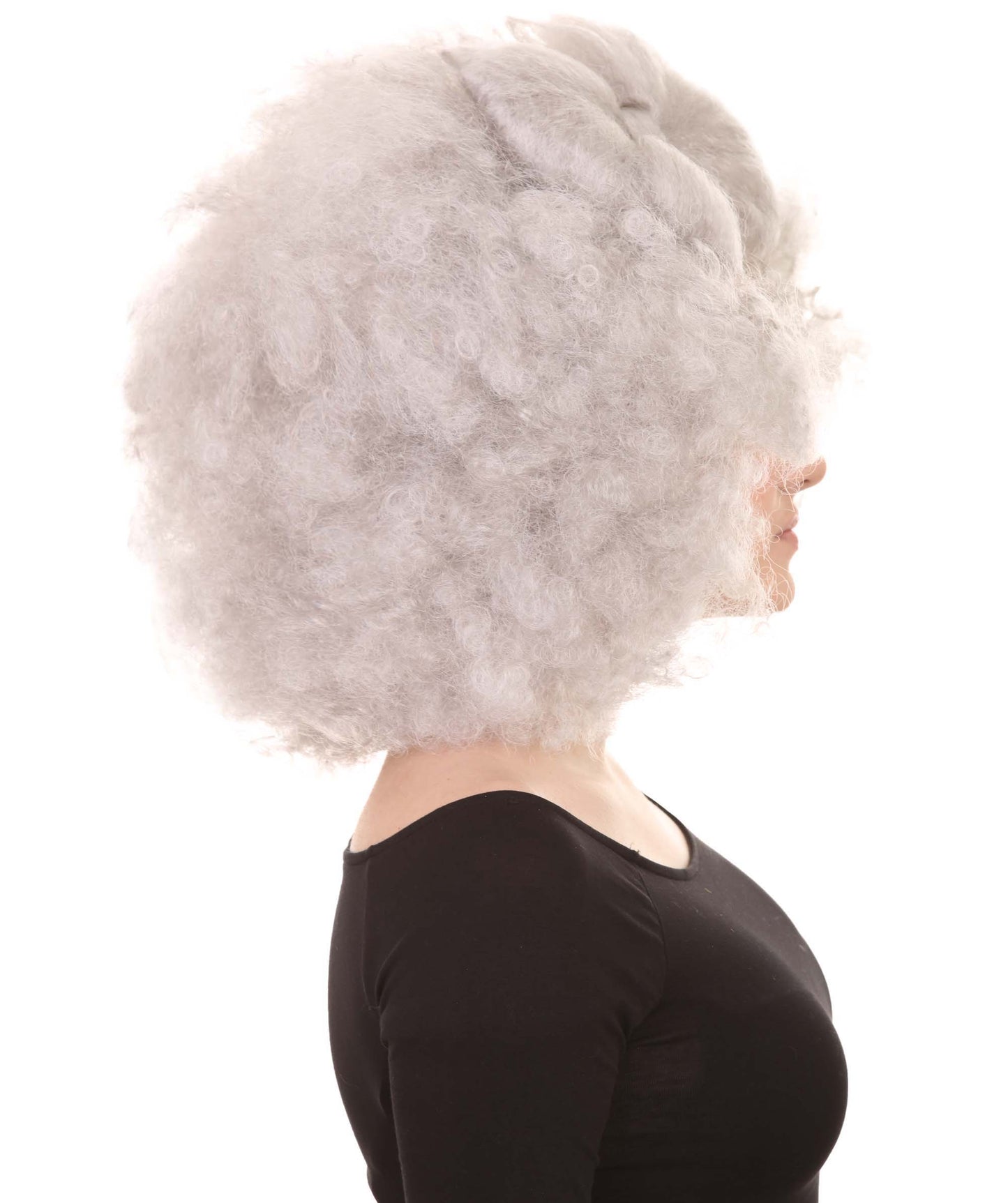 Wigs2you ハロウィン パーティー プレミアム レディース H-1250 着けやすい 快適なフィット感 グレー アフロ スモール ボウウィッグ