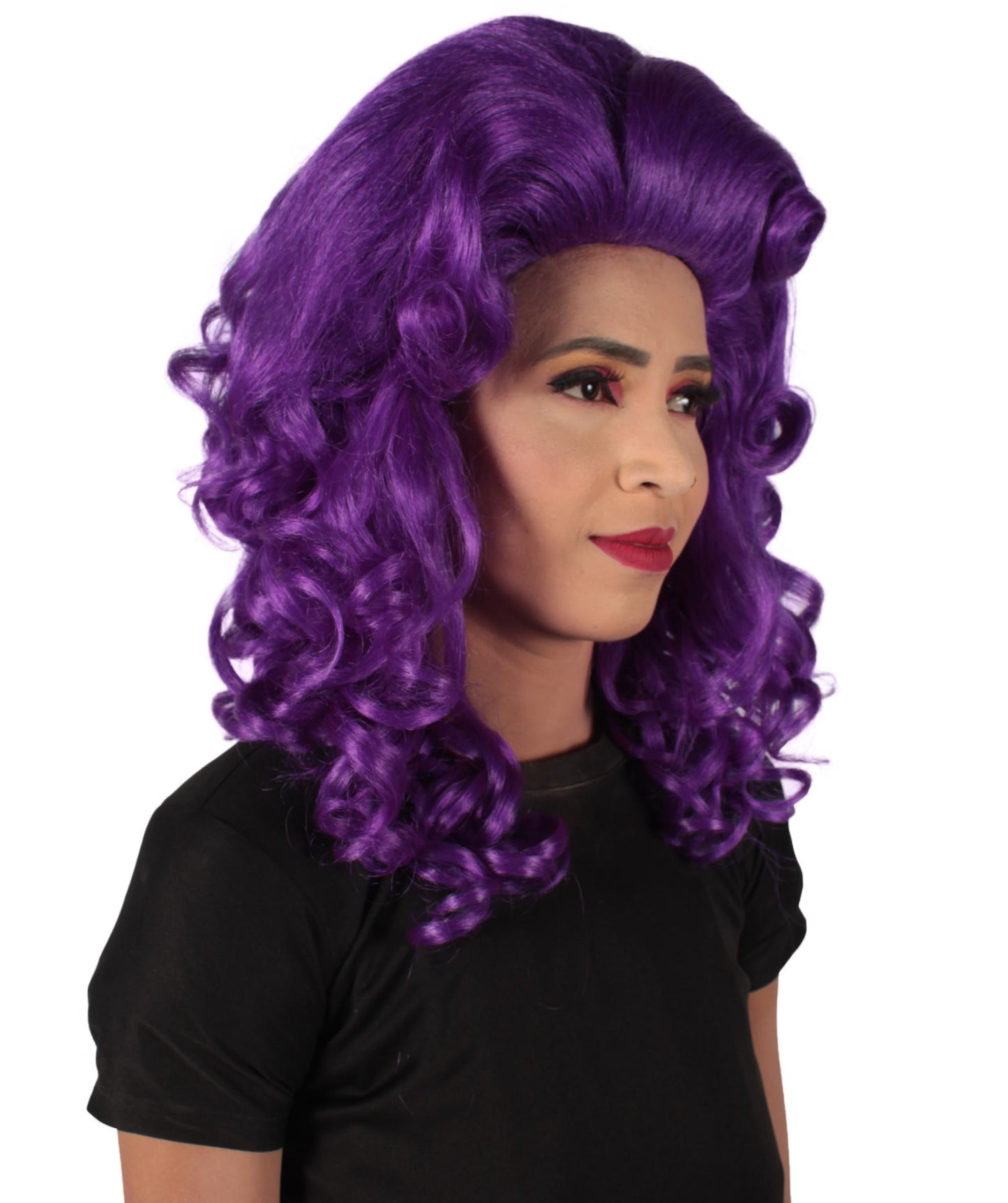 女性用トロールロングカーリーウィッグ パープル H-5247_PP ファンシースタイル プレミアムハロウィンパーティーウィッグコレクション