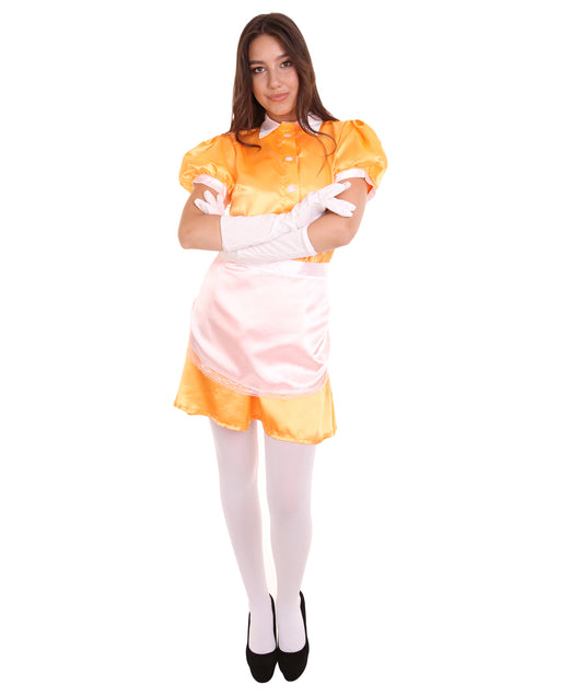 大人用女性の JCO-328_10 フレンチエプロンメイド制服 オレンジ コスプレコスチューム