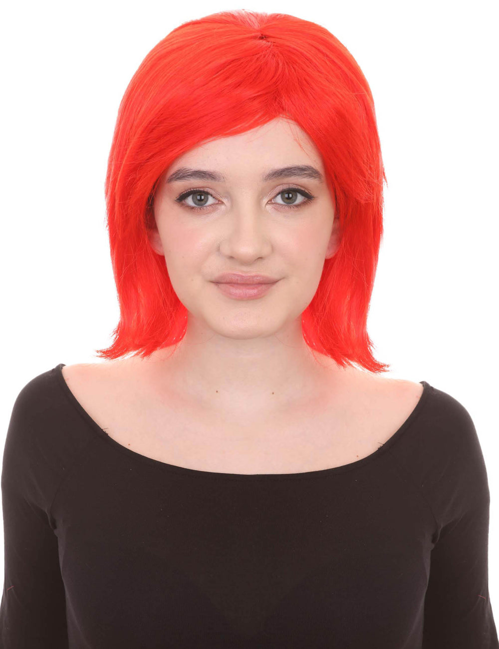 Wigs2you ハロウィン パーティー プレミアム H-1417 簡単に着用でき 快適なフィット感の女性ショート ネオンレッドウィッグ