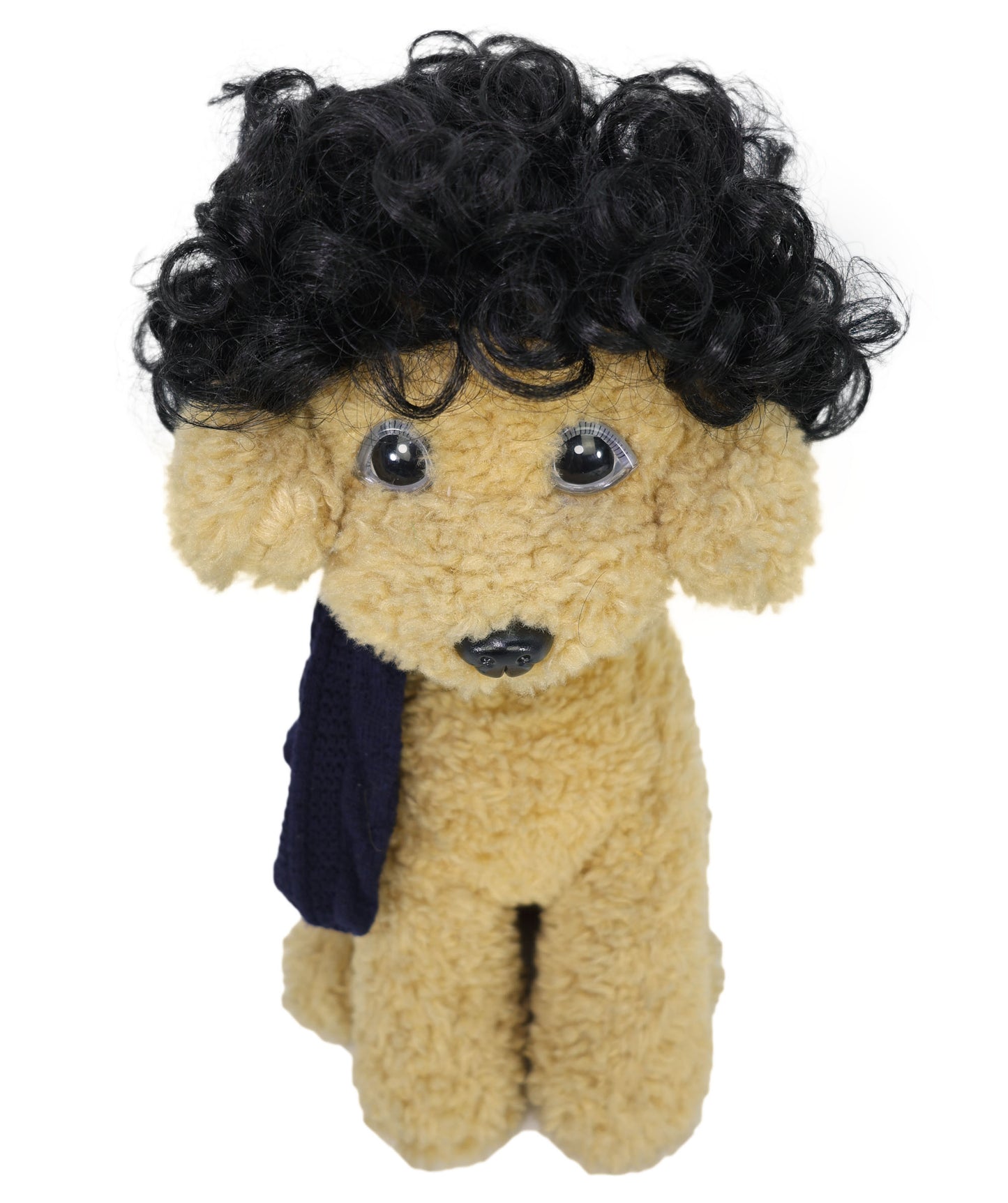 Wigs2you P-052 犬用ショートアフロペットウィッグ - ブラック合成繊維キャップ付き | コスプレや写真撮影に最適