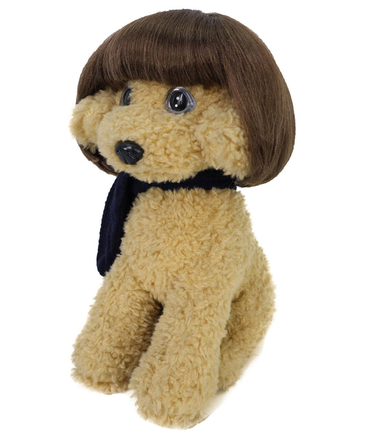 Wigs2you P-053 犬と猫用の6インチの面白い茶色のペットウィッグ - コスチューム用の調整可能な人工毛