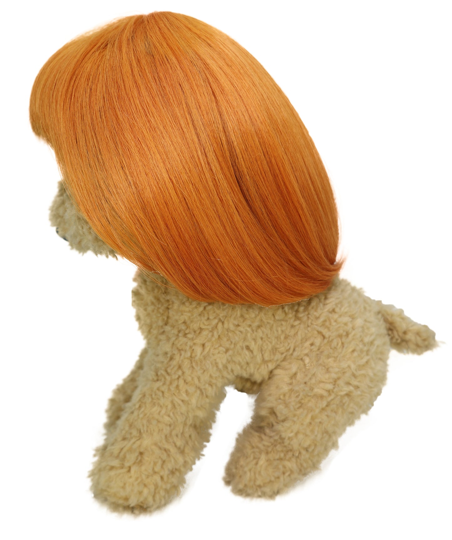 Wigs2you P-064 かぼちゃ色の8インチペット用ウィッグ、耐熱性合成毛、標準キャップ付き、コスチューム遊びに最適