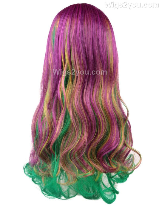 HPO |大人の女性用長い縮れた多色のコスプレかつら|割増空気を通すCaplessなキャップH-449