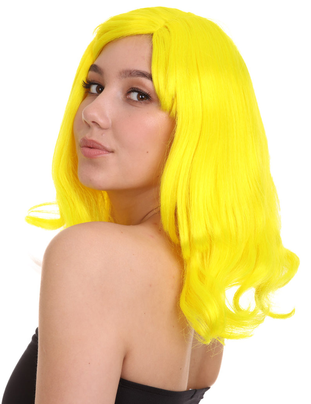 Wigs2you ハロウィン パーティー プレミアム レディース H-1299 着けやすい 快適なフィット感 ネオンイエロー ページボーイ ウィッグ